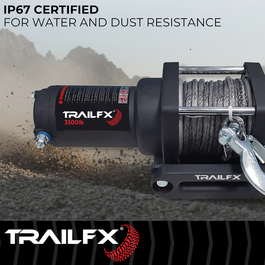 TrailFX ATV/UTV Synthetic Rope Winch 3500 Lb (WS35B) - product image 6