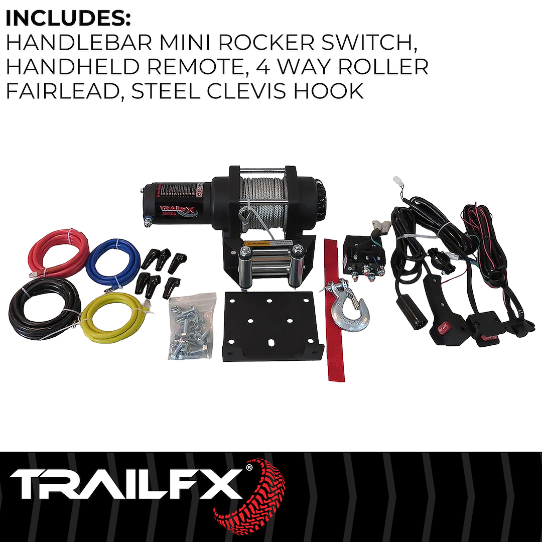 TrailFX ATV/UTV Steel Cable Winch 3500 Lb (W35B) - product image 4