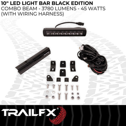 TrailFX 10" Single Row LED Light Bar- Black Edition (10SRBKCM) - product image 5