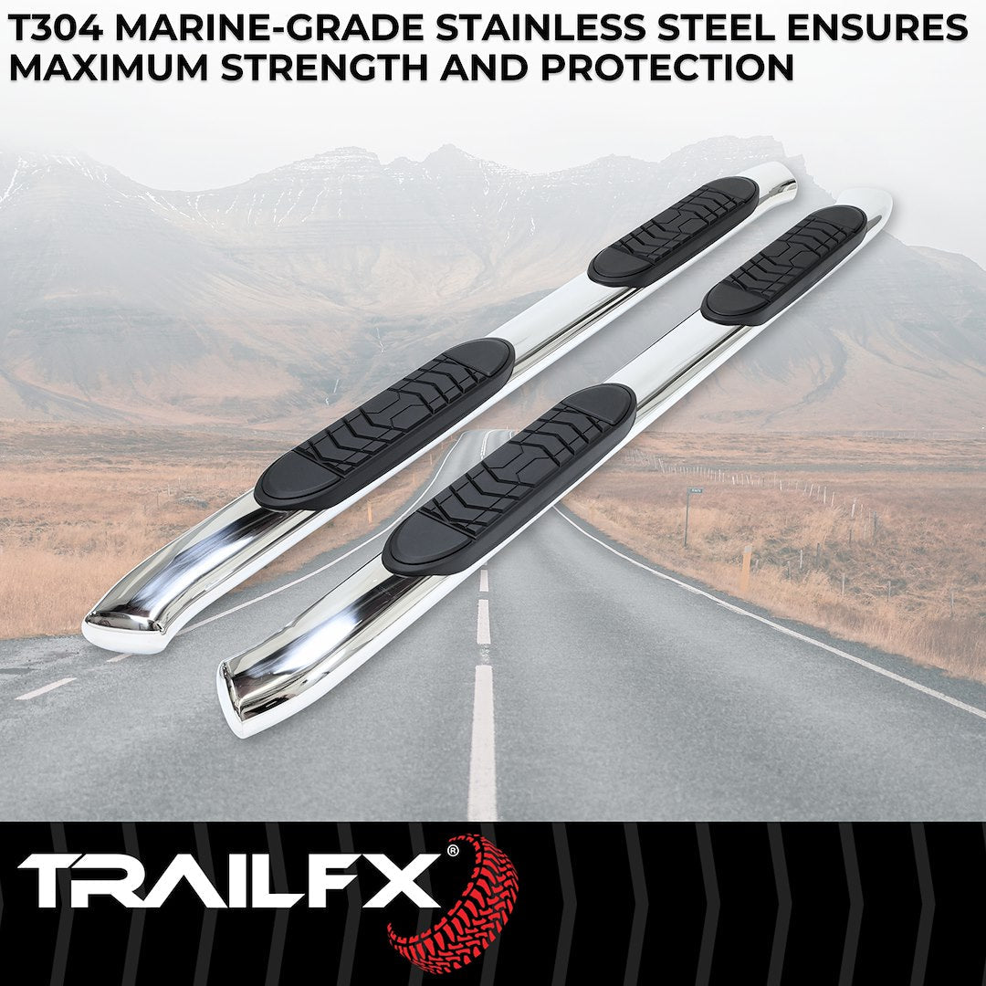 TrailFX 2019–2026 5" Oval Bent Step Bar For Ram 1500 Extended- Stainless (A7085S) - product image 2