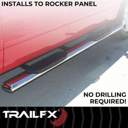 TrailFX 2007–2019 4" Oval Straight Step Bar For GM Silverado/Sierra 3500 Standard- Stainless (A1529S) - product image 7