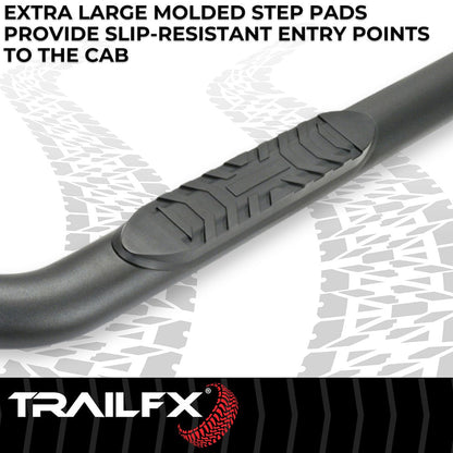 TrailFX 2019–2024 4" Oval Bent Step Bar For GM Silverado/Sierra Crew- Black (A1010B) - product image 3