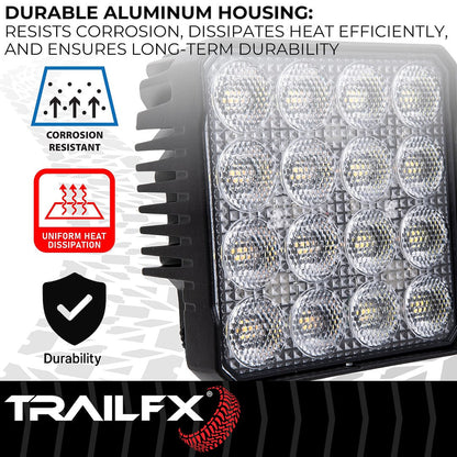 TrailFX 4" x 4" LED Light w/Flashing Func- Single (4X4WLAMF1) - product image 8