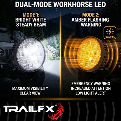 TrailFX 4" Round LED Light w/Flashing Func- Single (4RNDWLAMF1) - product image 7