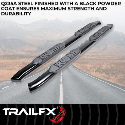 TrailFX 2007–2018 5" Oval Bent Step Bar For GM Silverado/Sierra Crew-Black (A7063B) - product image 2