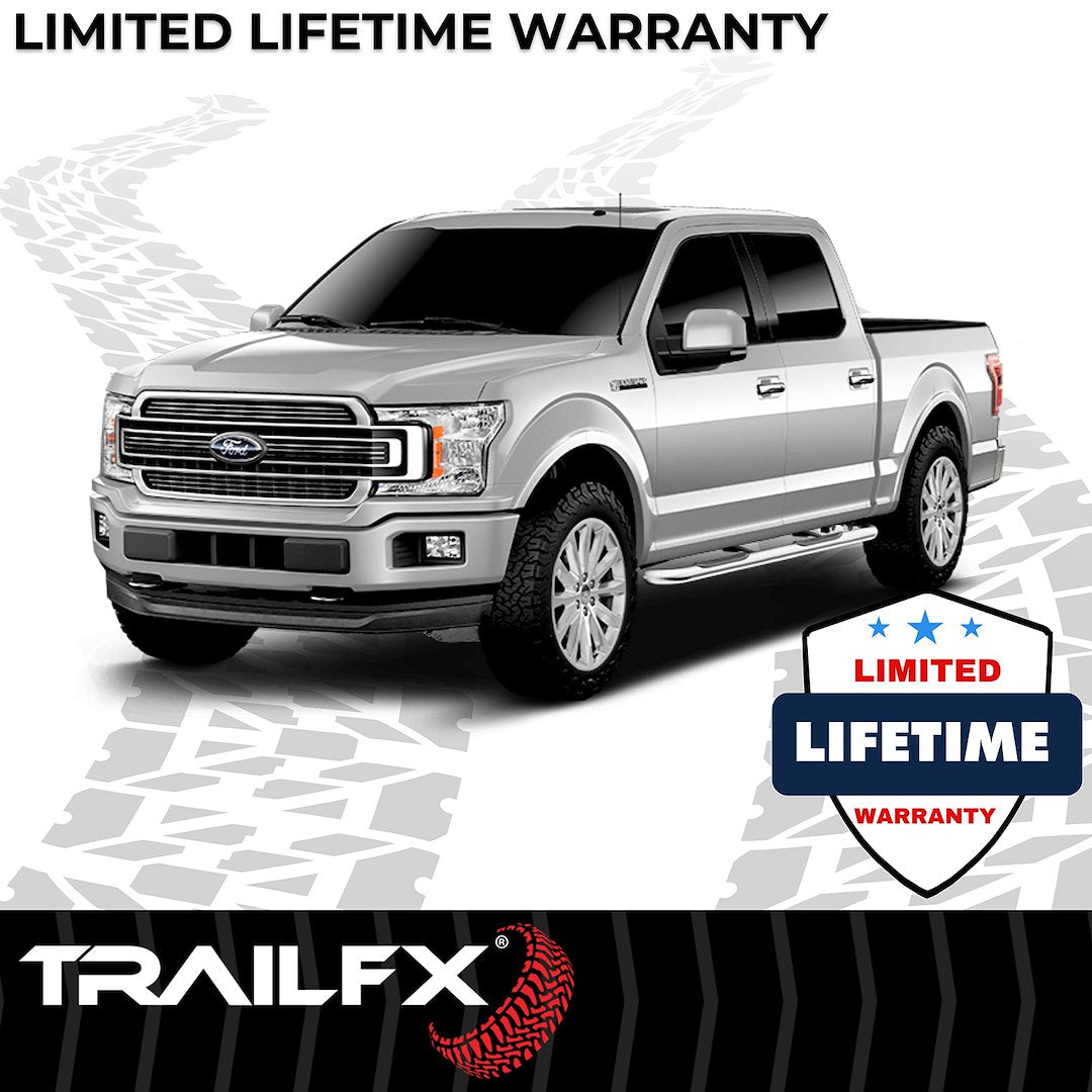 TrailFX 2015–2026 3" Round Step Bar For Ford F150-350 Crew- Stainless (A0041S) - product image 7