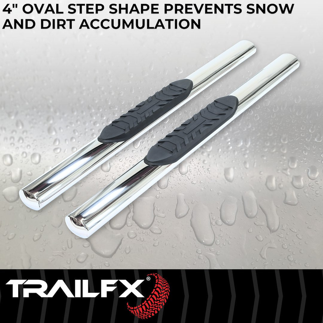 TrailFX 2007–2019 4" Oval Straight Step Bar For GM Silverado/Sierra 3500 Standard- Stainless (A1529S) - product image 4