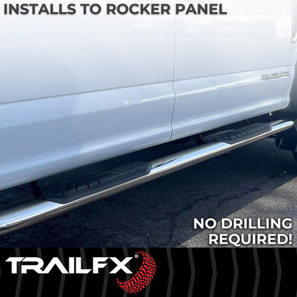 TrailFX 2019–2024 4" Oval Bent Step Bar For GM Silverado/Sierra Extended- Stainless (A1011S) - product image 7