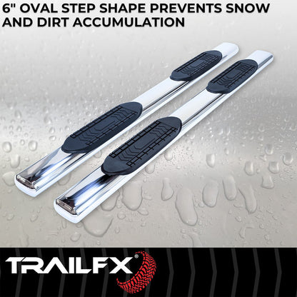 TrailFX 2004–2013 6" Oval Straight Step Bar For GM Silverado/Sierra Crew- Stainless (A8202S) - product image 4