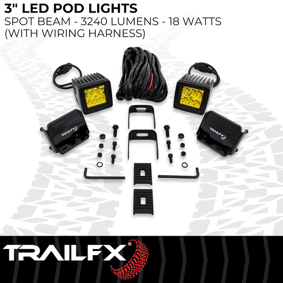 TrailFX 3" LED Cube Lights- Amber Pair (3X2AMS2) - product image 5