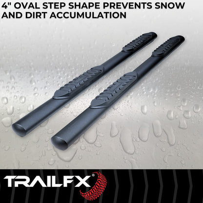 TrailFX 2022–2024 4" Oval Straight Step Bar For Toyota Tundra Crew- Black (A1558T) - product image 5