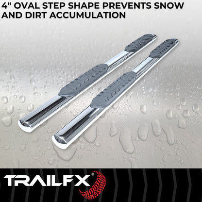 TrailFX 2007–2018 4" Oval Straight Step Bar For GM Silverado/Sierra Extended- Stainless (A1528S) - product image 4