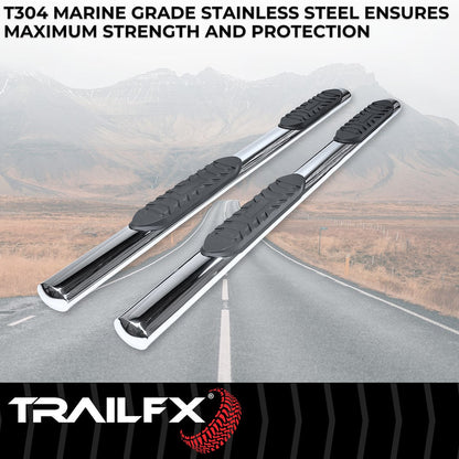 TrailFX 2019–2024 4" Oval Straight Step Bar For GM Silverado/Sierra Crew- Stainless (A1547S) - product image 2