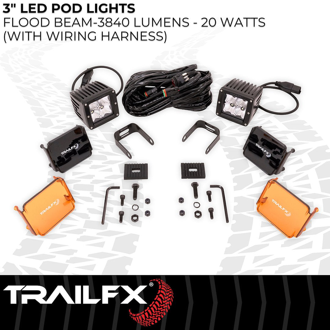 TrailFX 3" LED Cube Lights- Pair (2X2F2) - product image 5