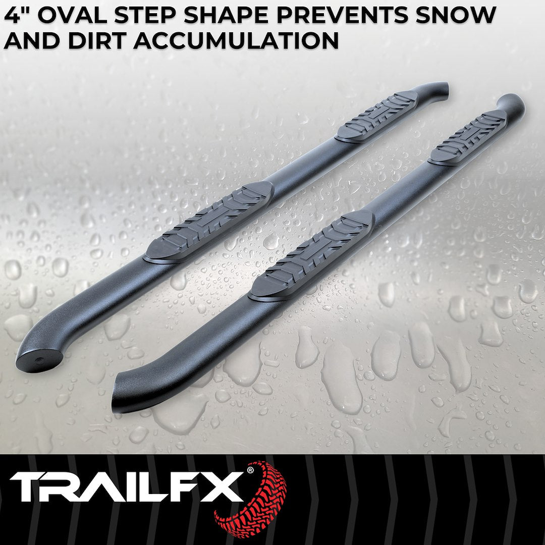 TrailFX 2015–2025 4" Oval Bent Step Bar For Ford F150-350 Extended-Black (A1004B) - product image 4
