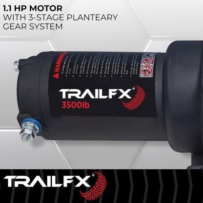 TrailFX ATV/UTV Synthetic Rope Winch 3500 Lb (WS35B) - product image 4