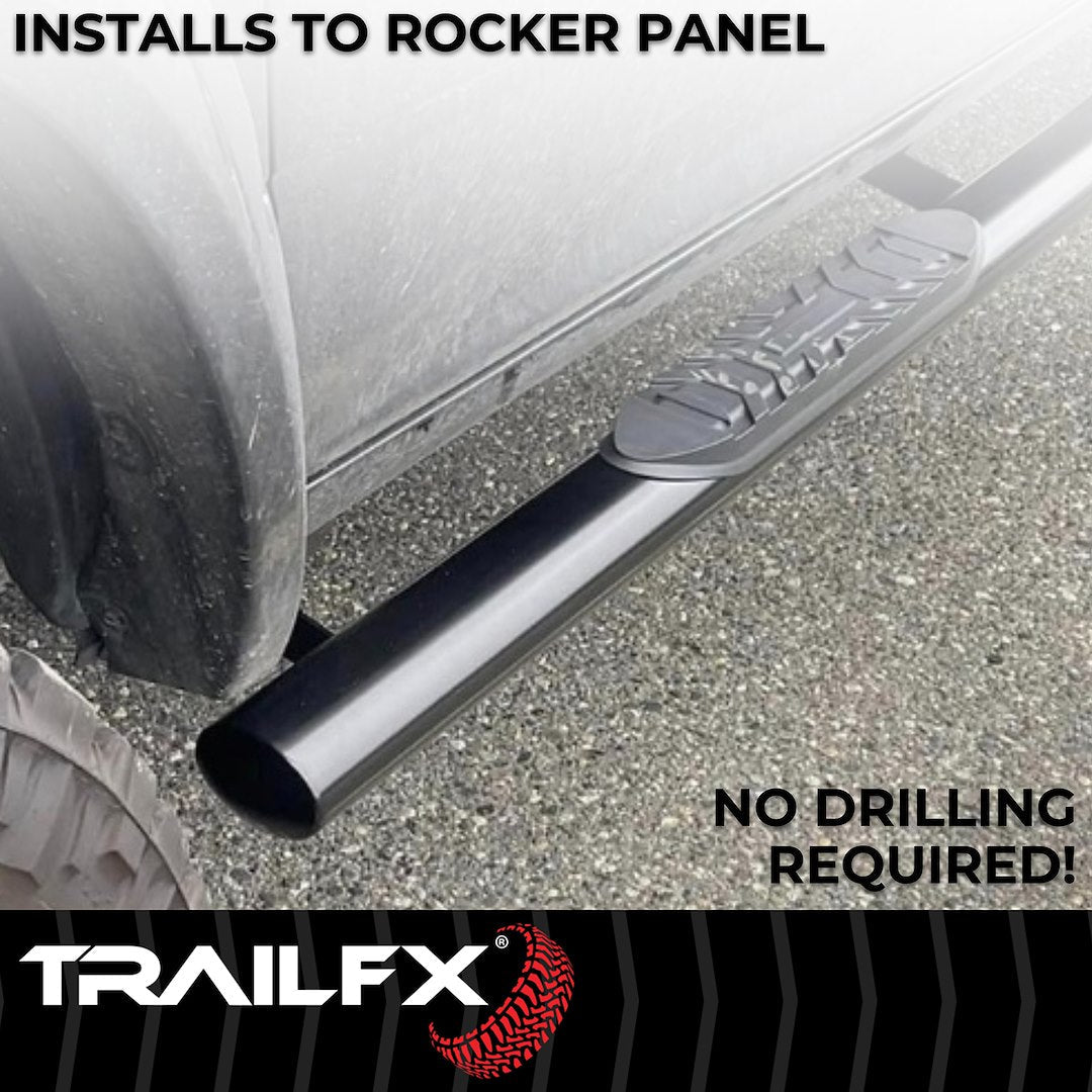 TrailFX 2009–2018 4" Oval Straight Step Bar For Ram 1500-3500 Crew- Black (A1537B) - product image 7