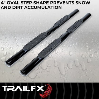 TrailFX 2007–2021 4" Oval Straight Step Bar For Toyota Tundra Crew- Black (A1516B) - product image 4