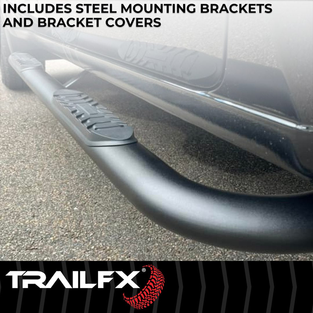 TrailFX 2015–2025 4" Oval Bent Step Bar For Ford F150-350 Extended-Black (A1004B) - product image 6