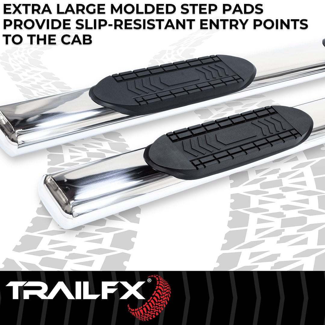 TrailFX 2015–2026 6" Oval Straight Step Bar For Ford F150-350 Crew- Stainless (A8223S) - product image 3