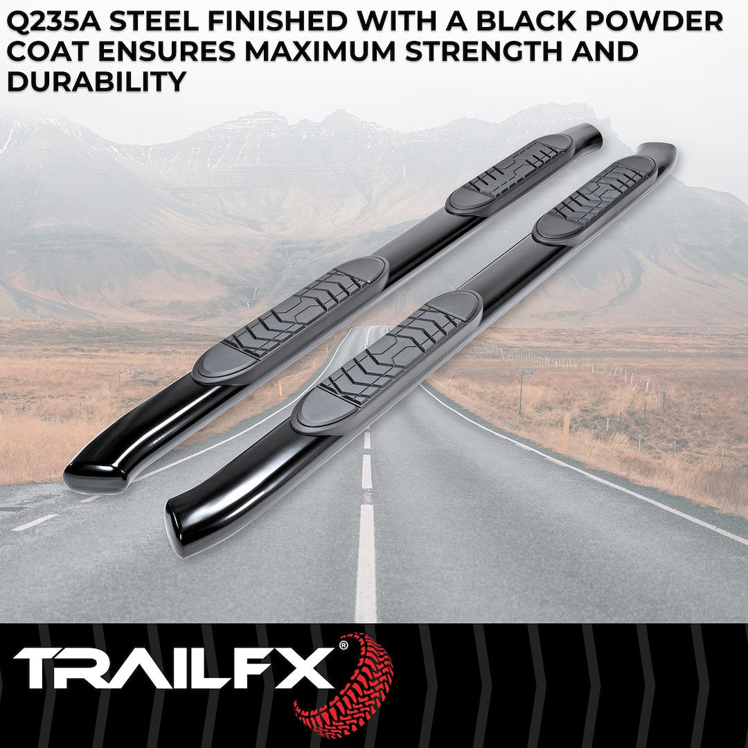 TrailFX 2019–2026 5" Oval Bent Step Bar For Ford Ranger Crew-Black (A7092B) - product image 2