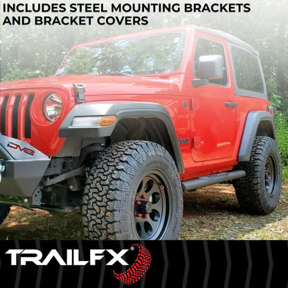 TrailFX 2022–2024 4" Oval Straight Step Bar For Toyota Tundra Crew- Black (A1558T) - product image 6