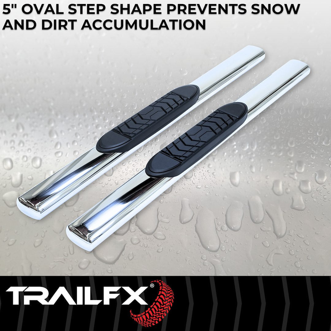 TrailFX 2007–2018 5" Oval Straight Step Bar For GM Silverado/Sierra Standard- Stainless (A7036S) - product image 4