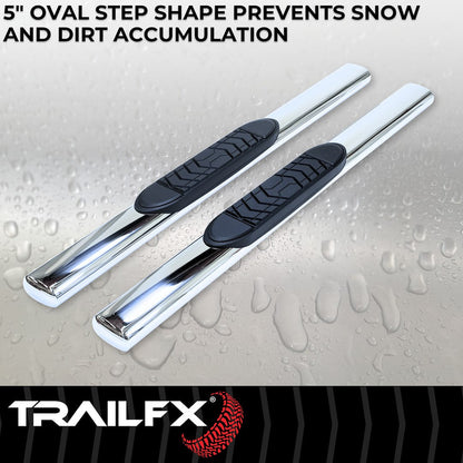 TrailFX 2007–2018 5" Oval Straight Step Bar For GM Silverado/Sierra Standard- Stainless (A7036S) - product image 4