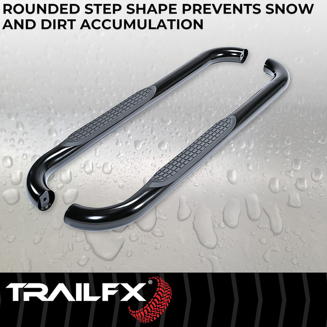 TrailFX 1999–2018 3" Round Step Bar For GM Silverado/Sierra Standard- Black (A0029B) - product image 4