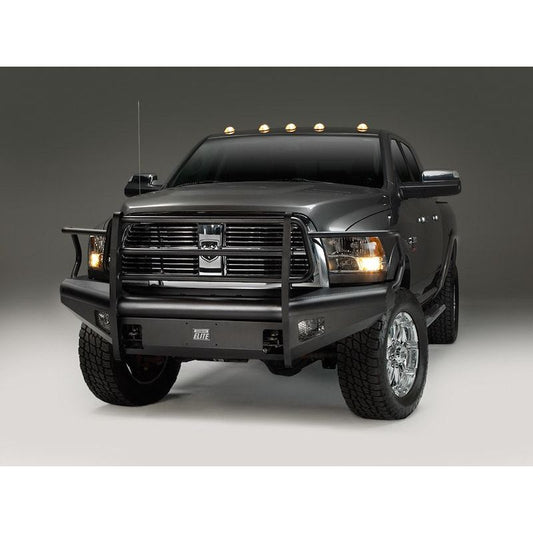 Fab Fours Elite Front Bumper 2 Stage Black Powder Coated w/Full Grill Guard And Tow Hooks l GS14-R3160-1