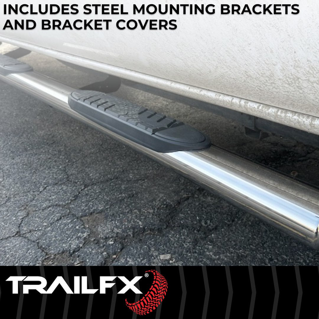 TrailFX 2019–2026 5" Oval Straight Step Bar For GM Silverado/Sierra Crew- Stainless (A7087S) - product image 6