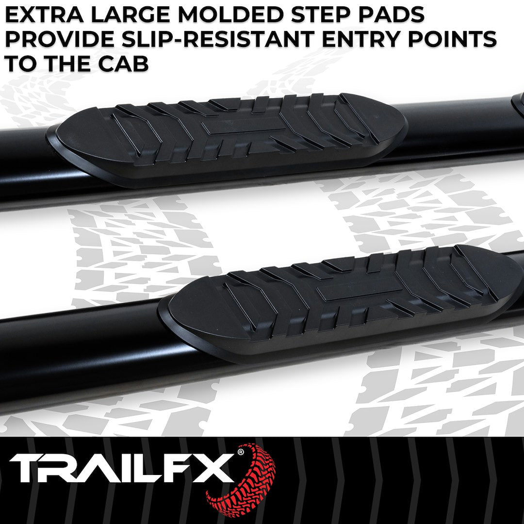 TrailFX 1997–2003 4" Oval Straight Step Bar For Ford F150 Extended- Black (A1504B) - product image 3