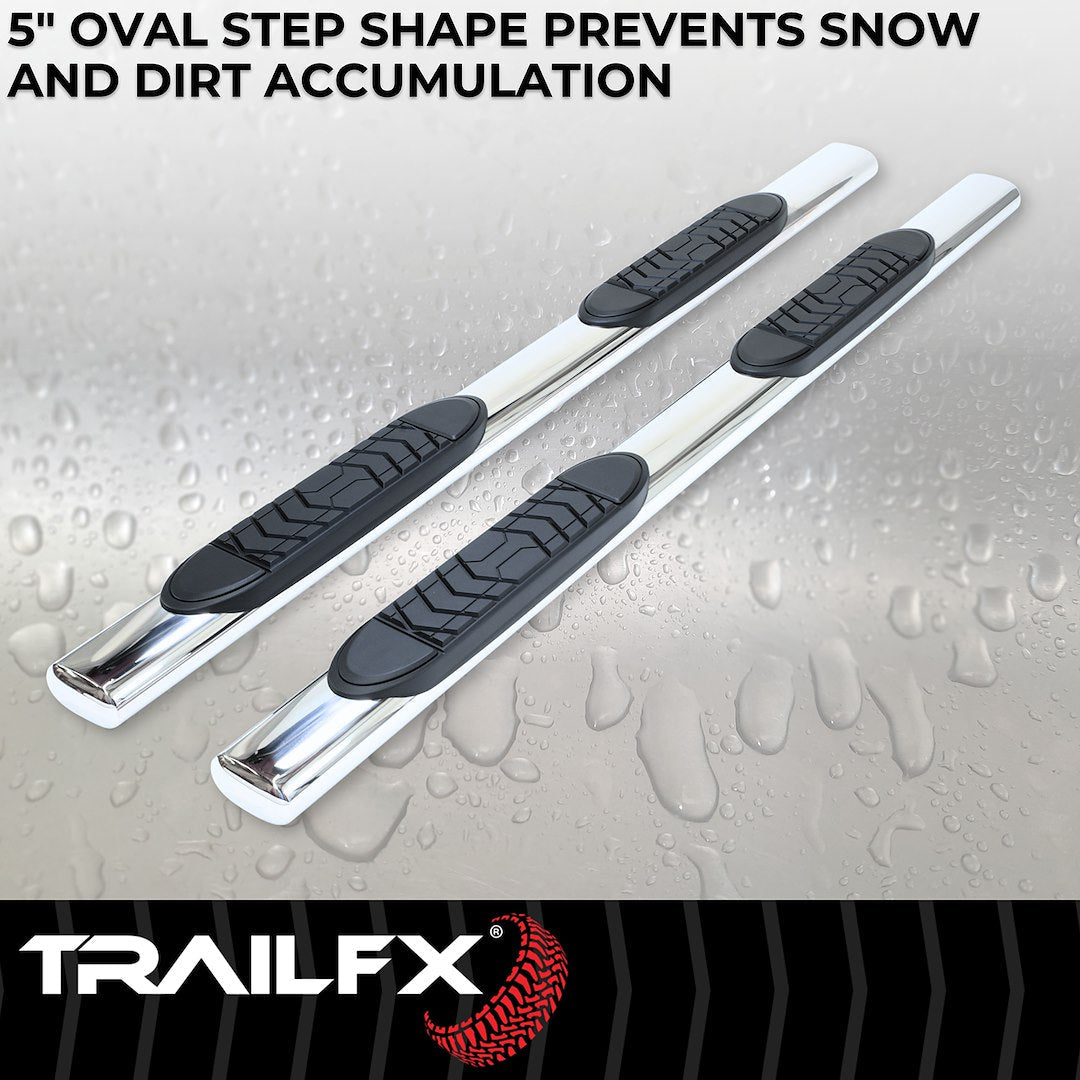 TrailFX 1999–2013 5" Oval Straight Step Bar For GM Silverado/Sierra Extended-Stainless (A7002S) - product image 4