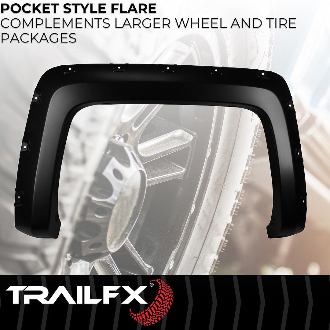 TrailFX 2014–2018 Pocket Style Fender Flares For Chevrolet Silverado 1500 (TFC3004S) - product image 3
