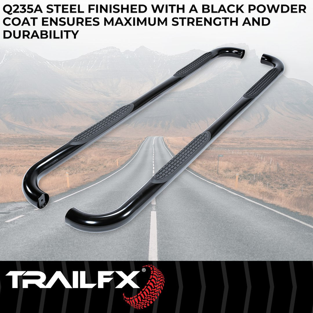 TrailFX 2019–2026 3" Round Step Bar For Ram 1500 Crew- Black (A0053B) - product image 2