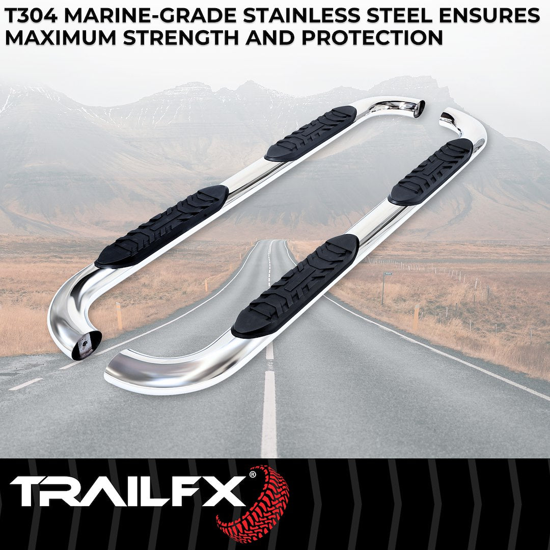 TrailFX 2009–2018 4" Oval Bent Step Bar For Ram 1500-3500 Crew- Stainless (A1007S) - product image 2