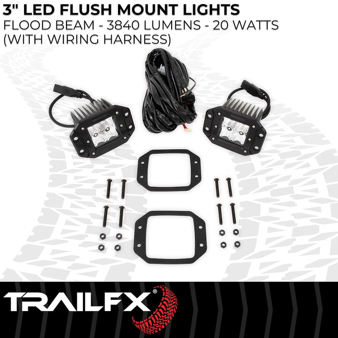 TrailFX 3" LED Cube Flush Mount Lights- Pair (2X2FMF2) - product image 5