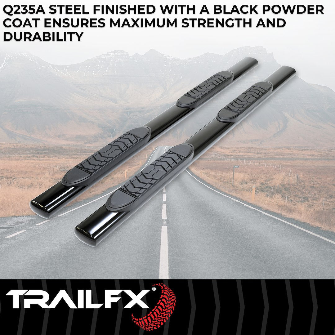 TrailFX 2009–2014 5" Oval Straight Step Bar For Ford F150 Crew-Black (A7013B) - product image 2