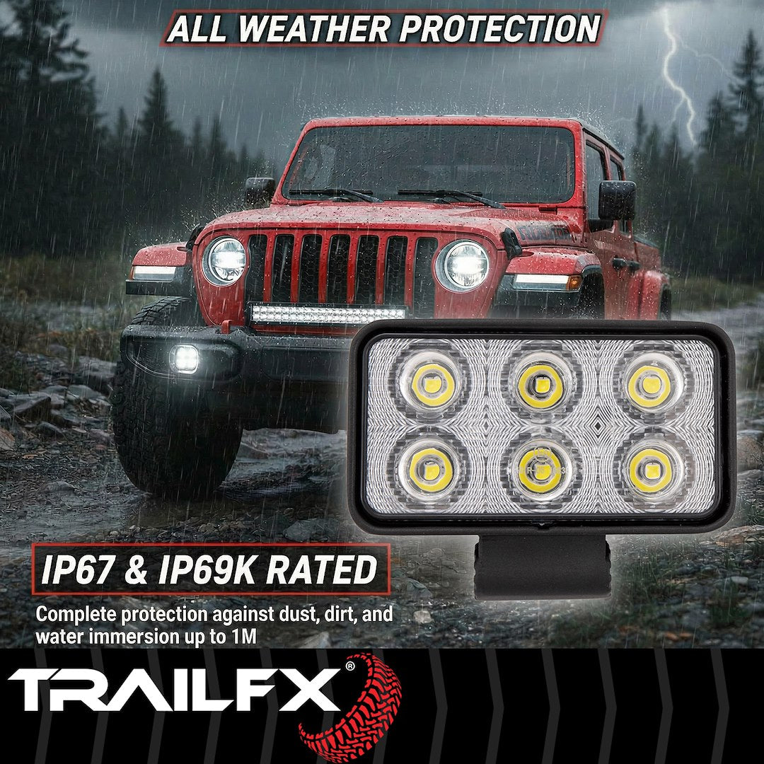 TrailFX 4.4" x 2.2" LED Work Light- Single (3X2WLF1) - product image 9