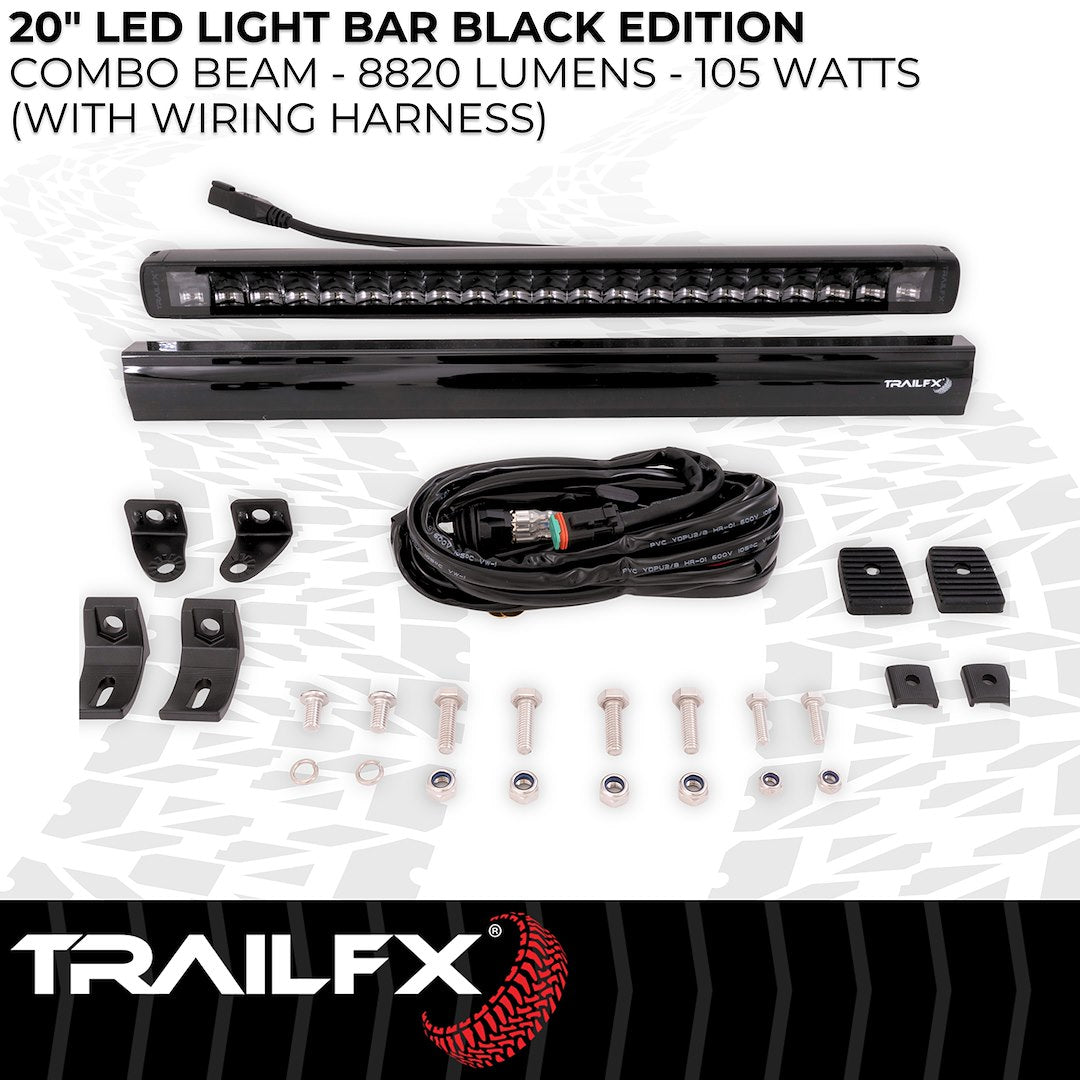 TrailFX 20" Single Row LED Light Bar- Black Edition (20SRBKCM) - product image 5
