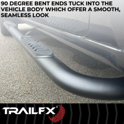 TrailFX 2019–2024 4" Oval Bent Step Bar For GM Silverado/Sierra Crew- Black (A1010B) - product image 5