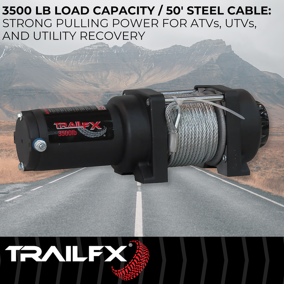 TrailFX ATV/UTV Steel Cable Winch 3500 Lb (W35B) - product image 3