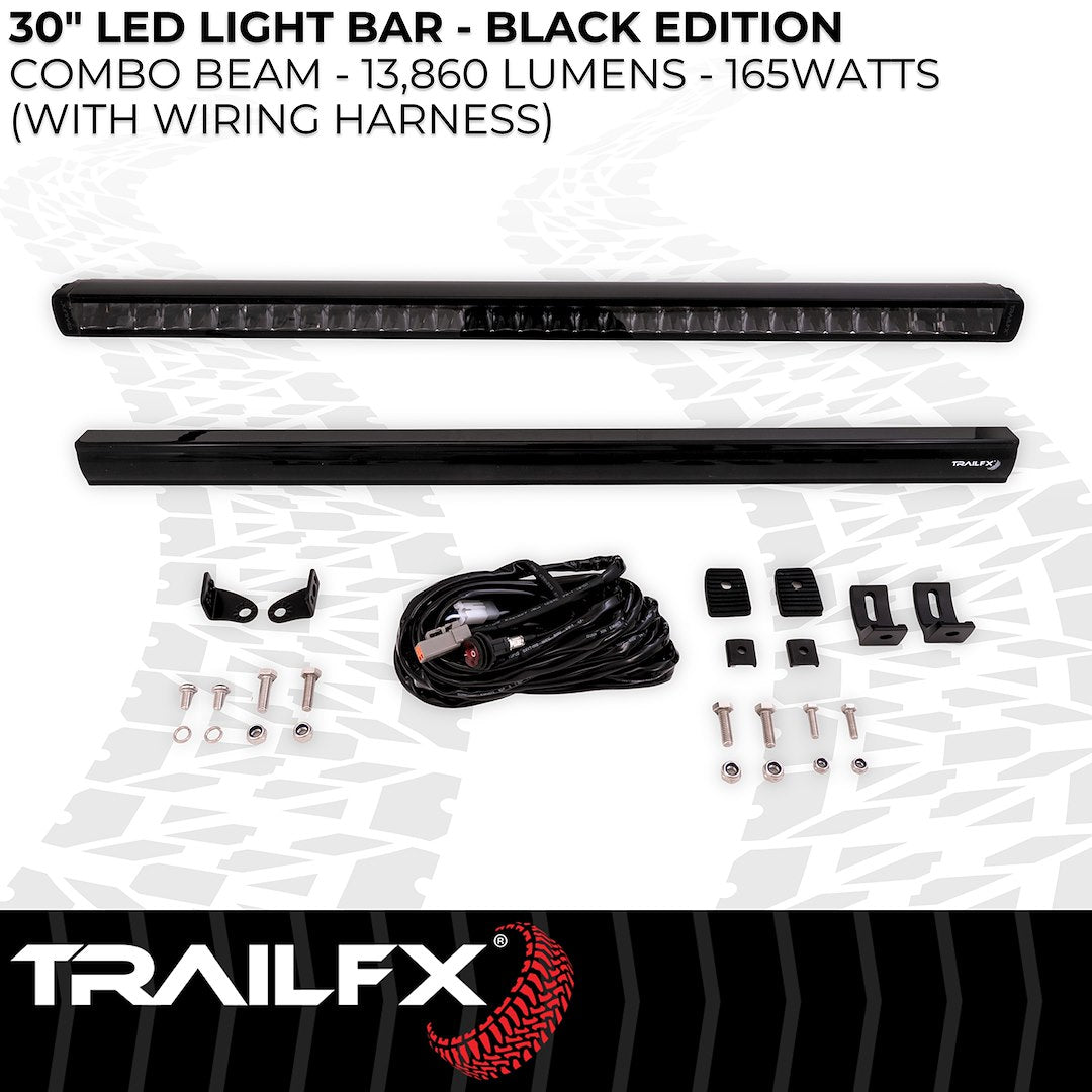 TrailFX 30" Single Row LED Light Bar- Black Edition (30SRBKCM) - product image 5