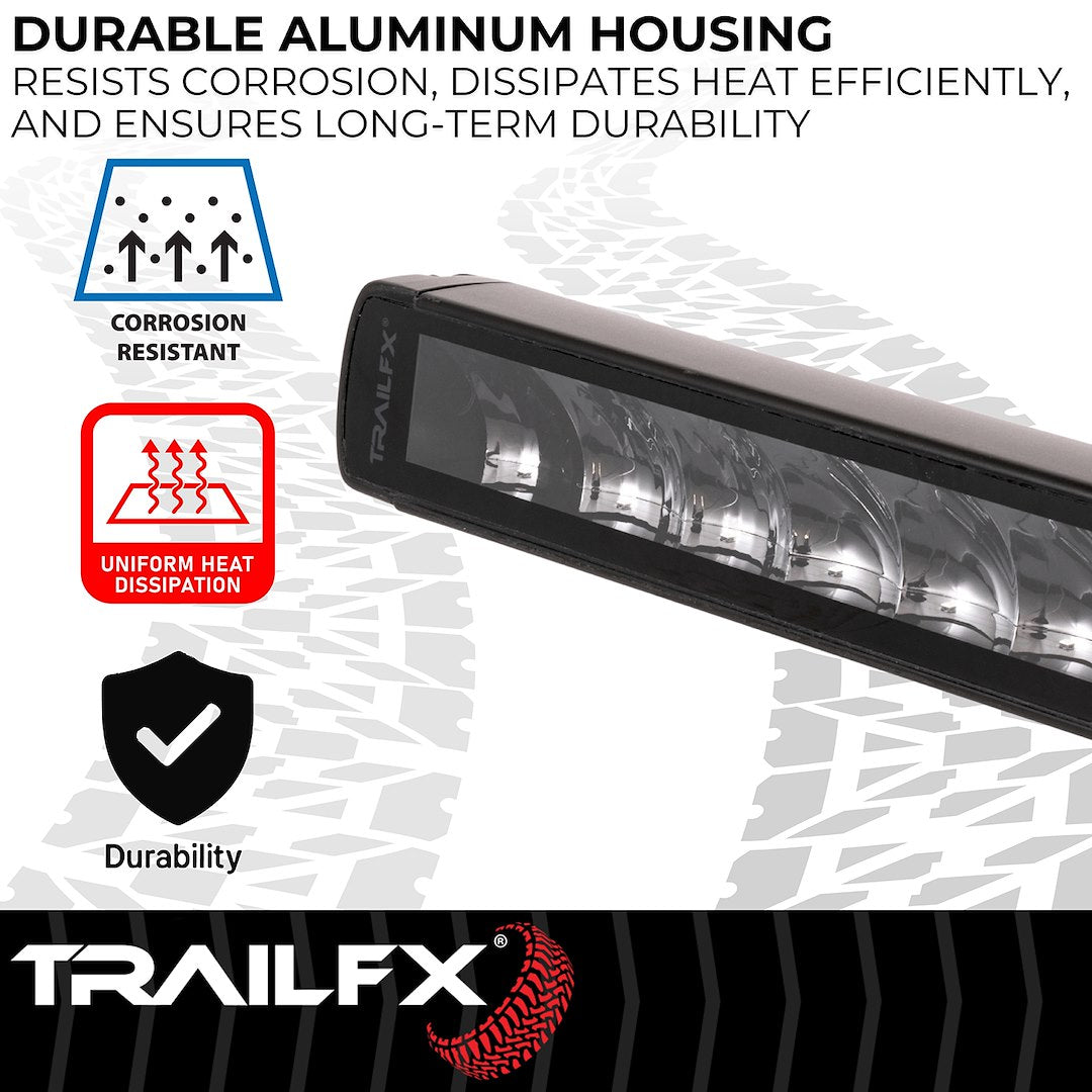 TrailFX 10" Single Row LED Light Bar- Black Edition (10SRBKCM) - product image 7