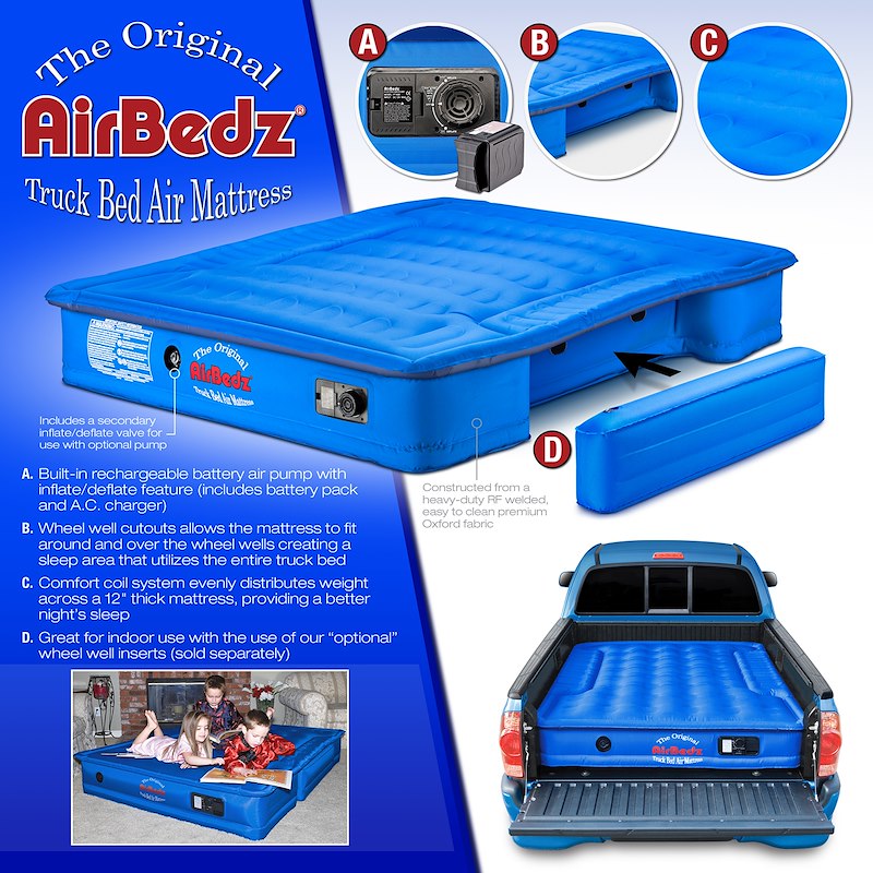 AirBedz | Truck Bed Air Mattress with Built-In Pump Fits Ford, Chevy, RAM, Toyota & Jeep Gladiator Pickup Trucks |  PPI-101