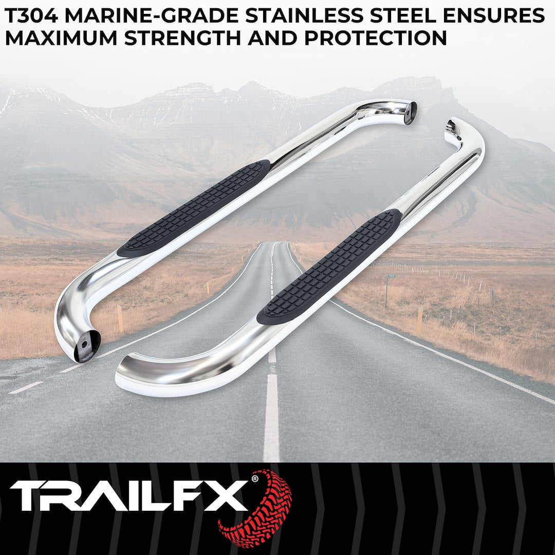 TrailFX 2009–2018 3" Round Step Bar For Ram 1500-3500  Standard- Stainless (A0046S) - product image 2