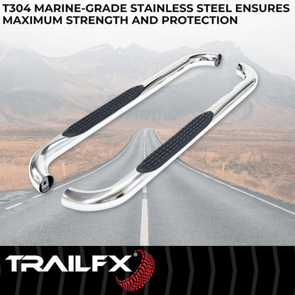 TrailFX 2009–2018 3" Round Step Bar For Ram 1500-3500  Standard- Stainless (A0046S) - product image 2