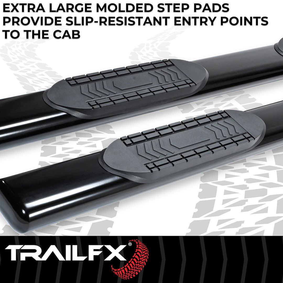 TrailFX 2007–2018 6" Oval Straight Step Bar For GM Silverado/Sierra Extended- Black (A8220B) - product image 3