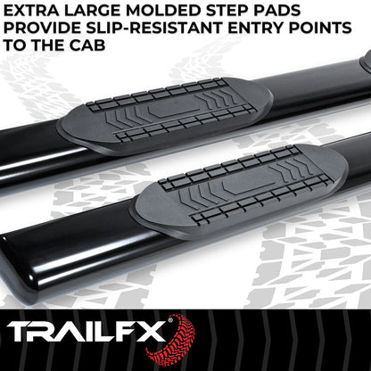 TrailFX 2007–2018 6" Oval Straight Step Bar For GM Silverado/Sierra Extended- Black (A8220B) - product image 3