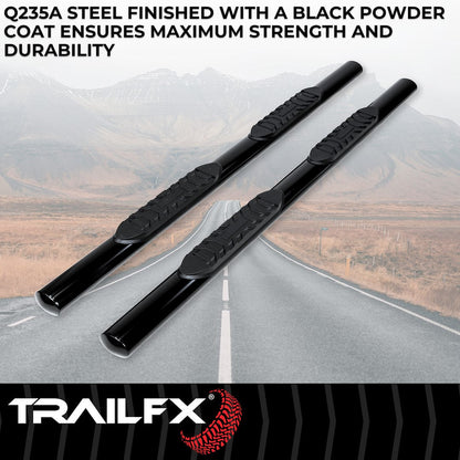 TrailFX 2005–2022 4" Oval Straight Step Bar For Toyota Tacoma Double- Black (2950522053) - product image 2